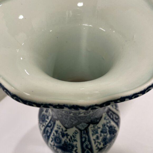 BOCH for ROYAL SPHINX DELFTS Genuine Vintage Porcelain Vase, Floral Blue & White - Picture 7 of 11